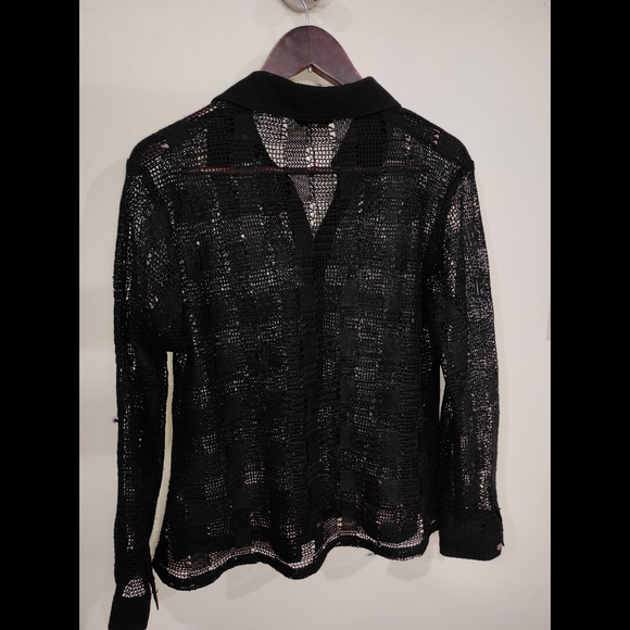 Black Crochet knit Shirt - Picture 8 of 11
